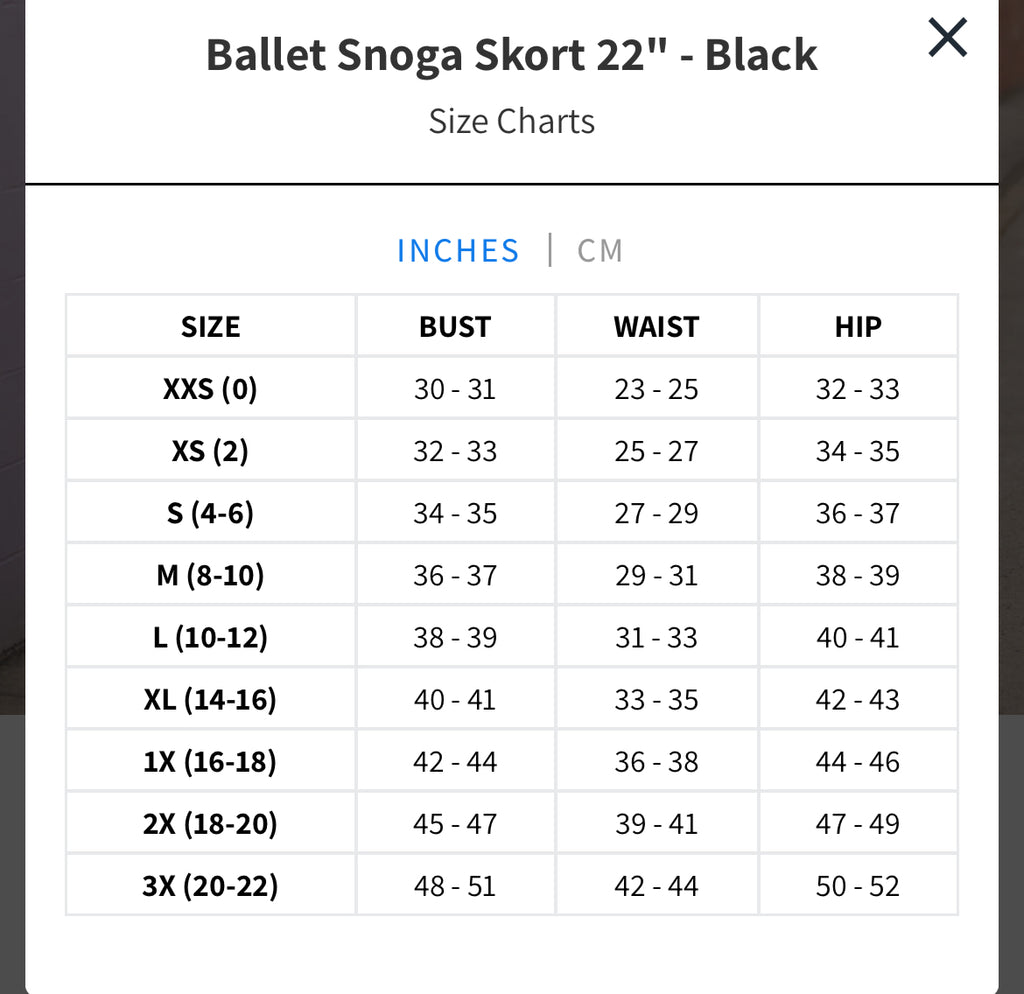 Ballet Snoga Skort 22" - Black