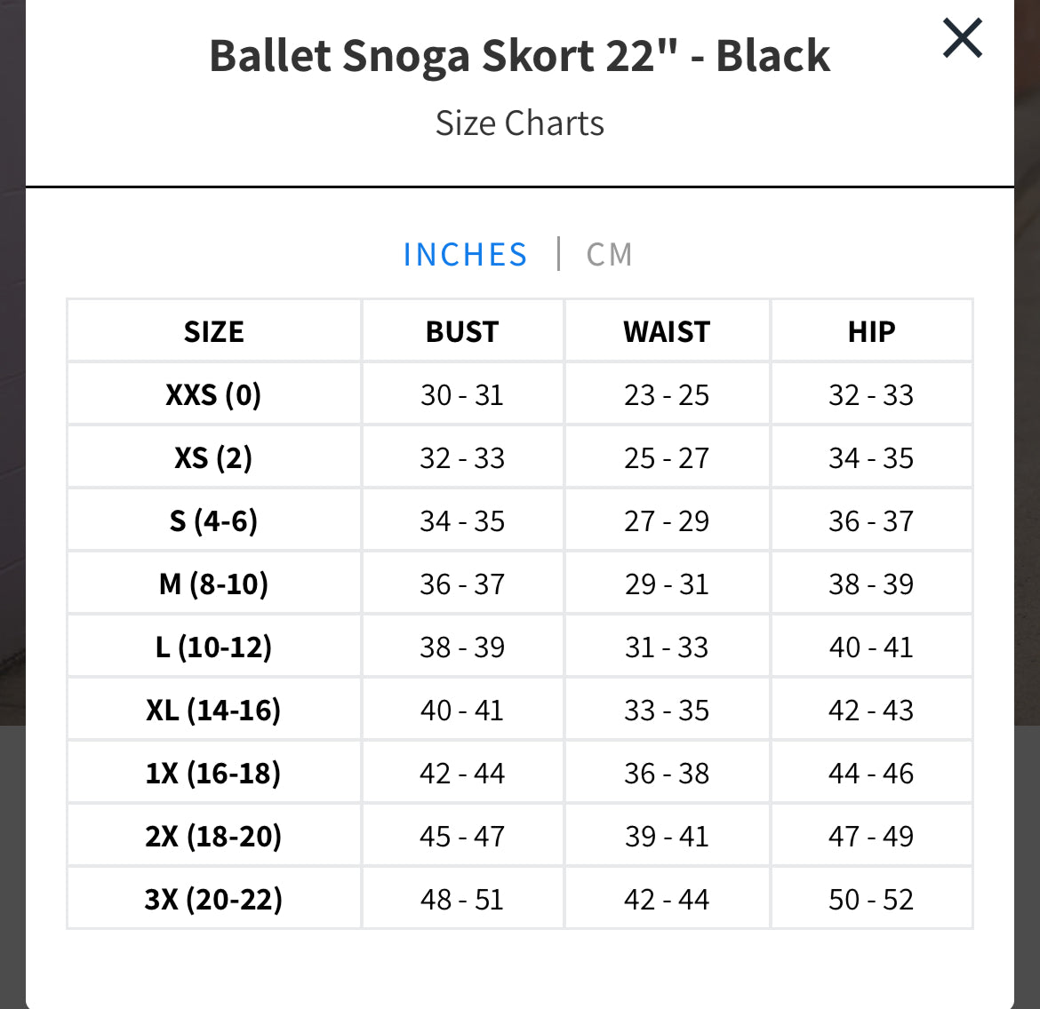 Ballet Snoga Skort 22" - Black