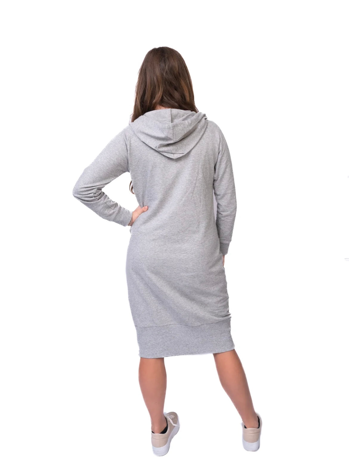 Zip Neck Sweatshirt Dress
