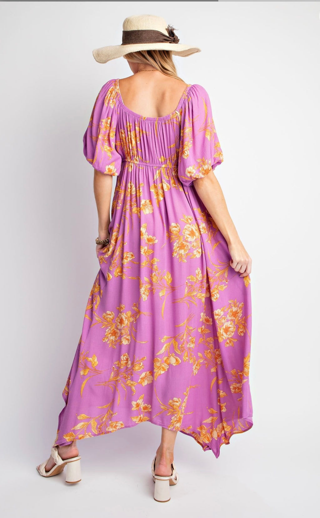 Floral Print Rayon Gauze Maxi Dress
