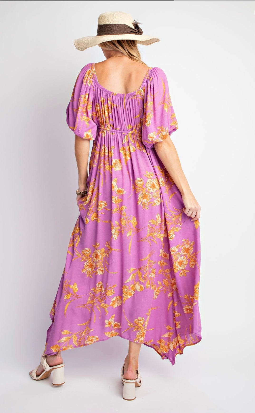 Floral Print Rayon Gauze Maxi Dress